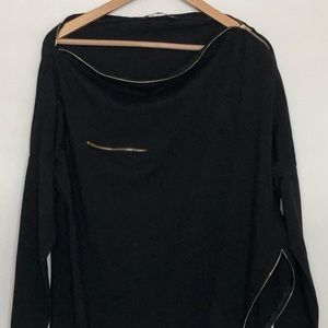 TOV Los Angeles Black Zipper Top